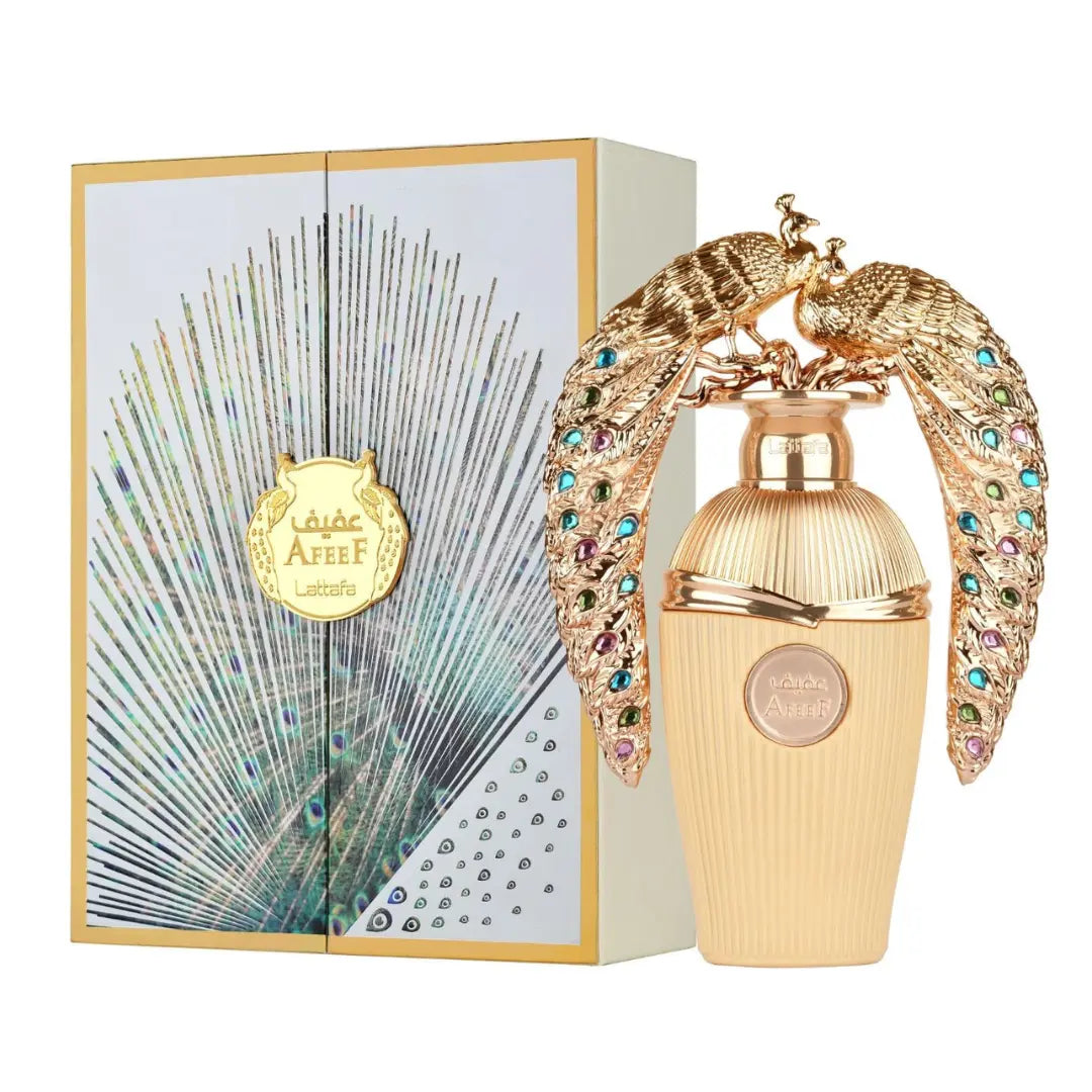 Afeef Perfume 100ml EDP by Lattafa, an elegant peach floral and praline fragrance for men and women