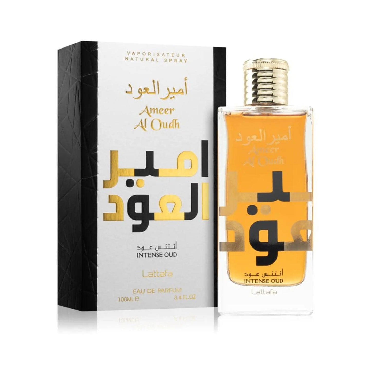 Ameer Al Oudh Intense Oud Perfume 100ml EDP by Lattafa golden bottle