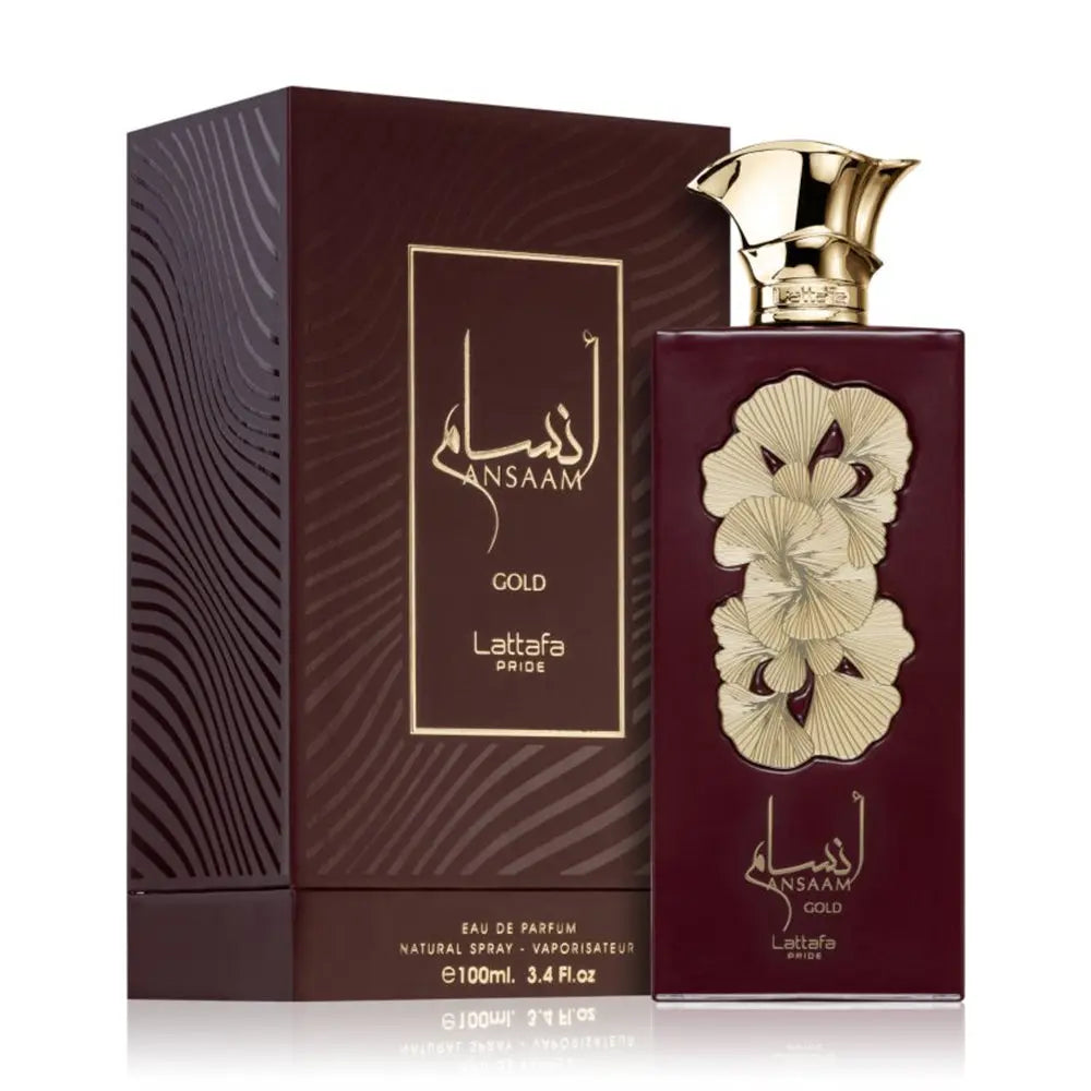 Ansaam Gold Perfume 100ml EDP by Lattafa Pride ornate gold bottle