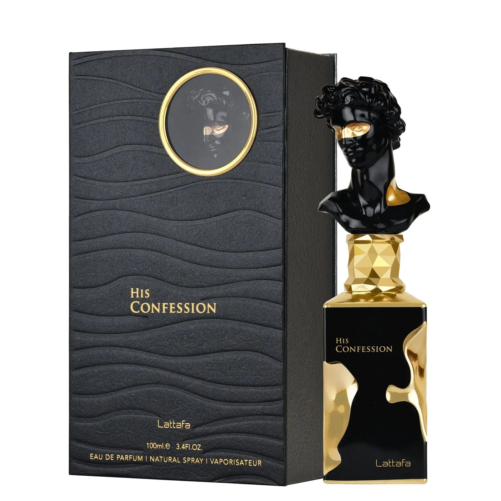 His Confession Perfume 100ml EDP by Lattafa, spiced vanilla woody eau de parfum for men