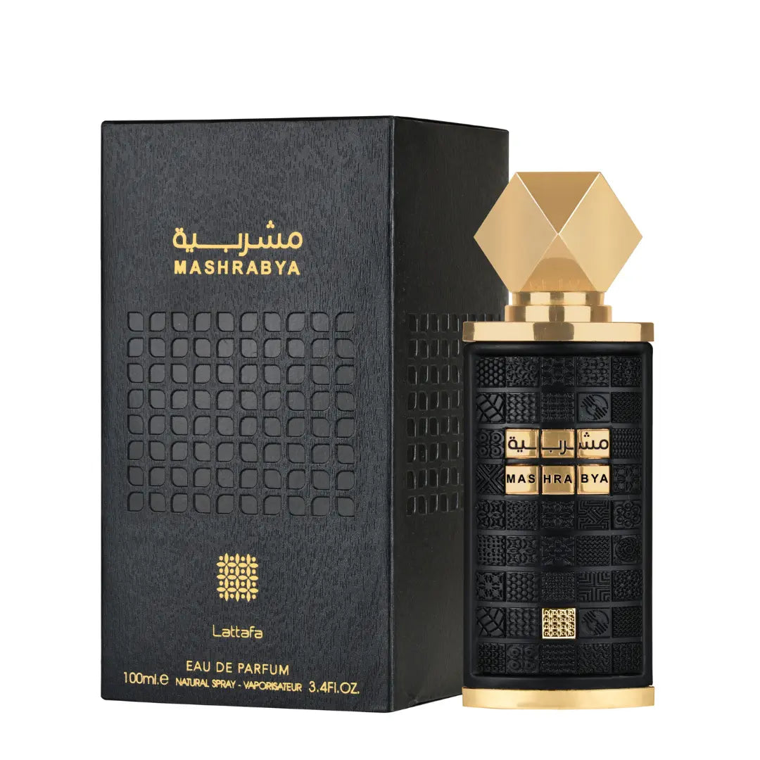 Mashrabya Perfume 100ml EDP Lattafa lattice pattern glass bottle