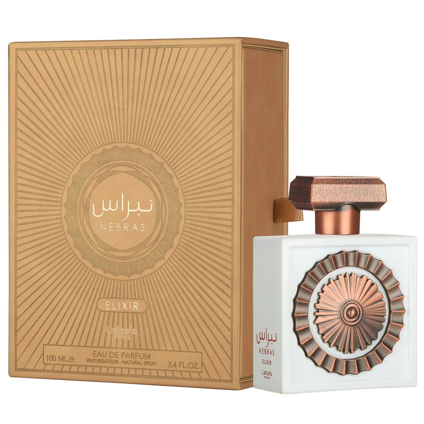 Nebras Elixir Perfume 100ml EDP by Lattafa Pride luxury bottle
