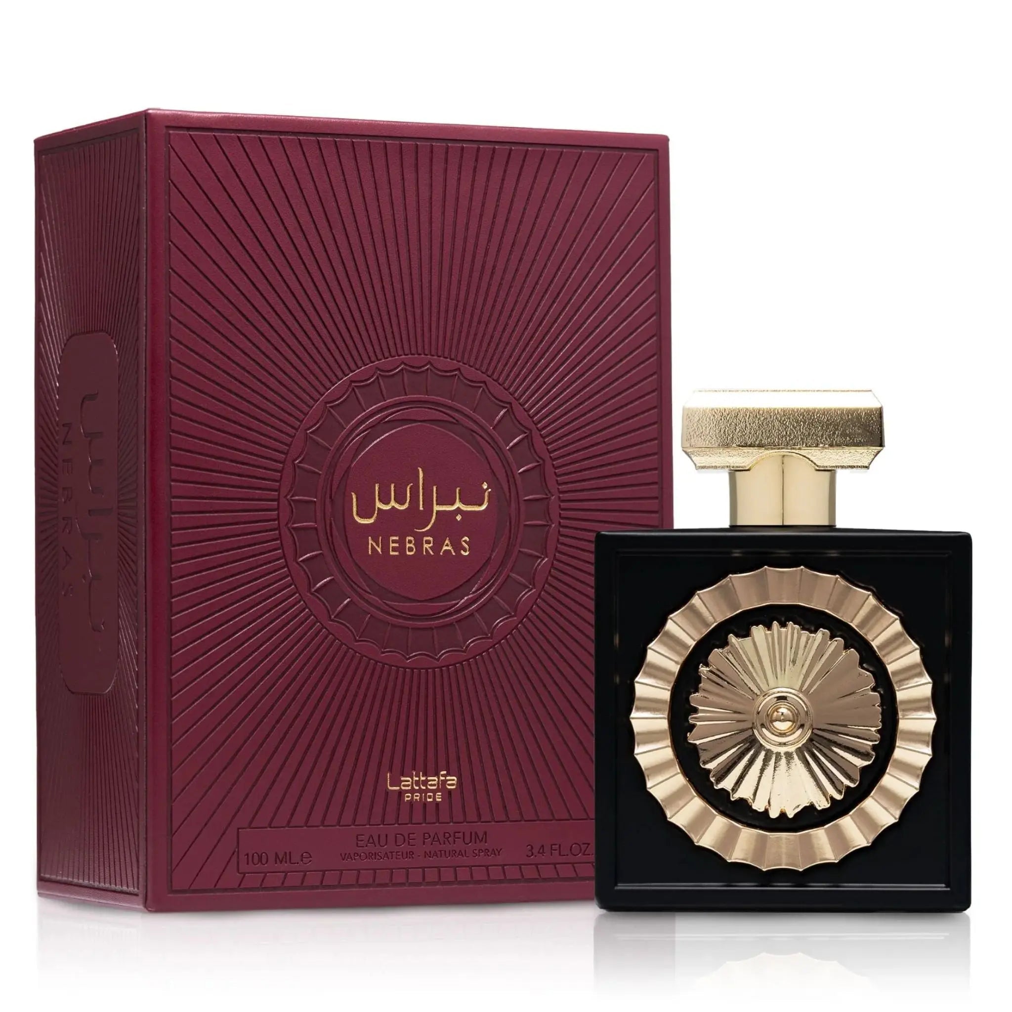 Nebras Perfume 100ml EDP by Lattafa Pride sparkling bottle