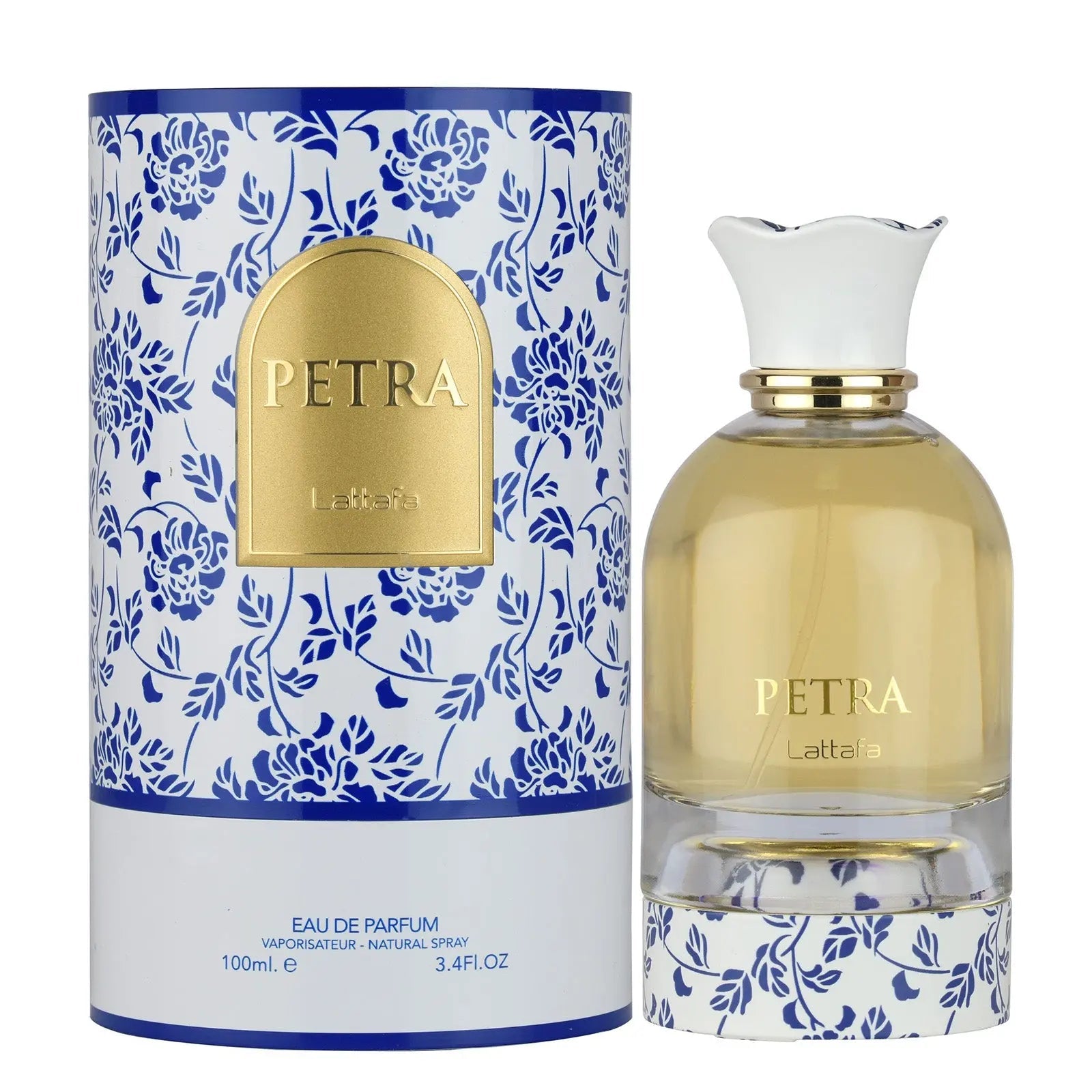 Petra Perfume 100ml EDP by Lattafa elegant stone-effect bottle
