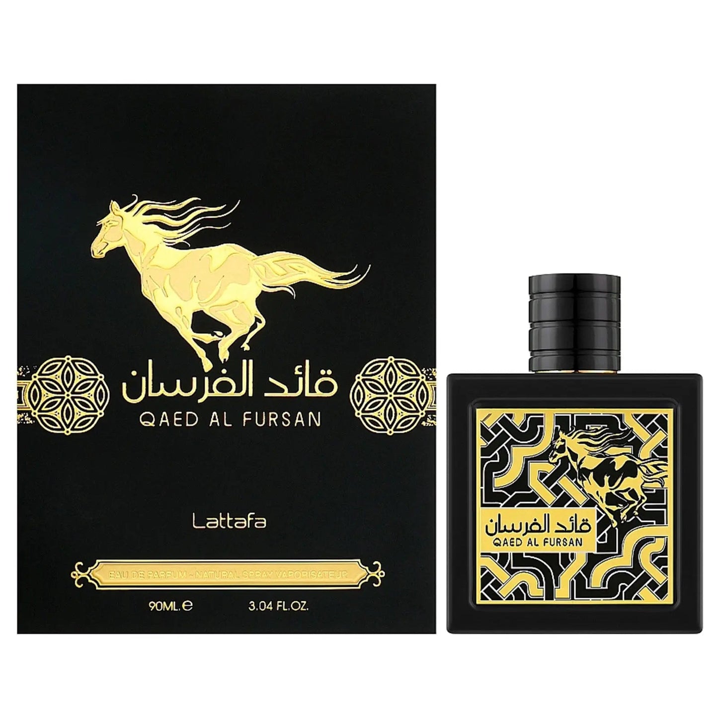 Qaed Al Fursan Perfume 90ml EDP by Lattafa knight bottle