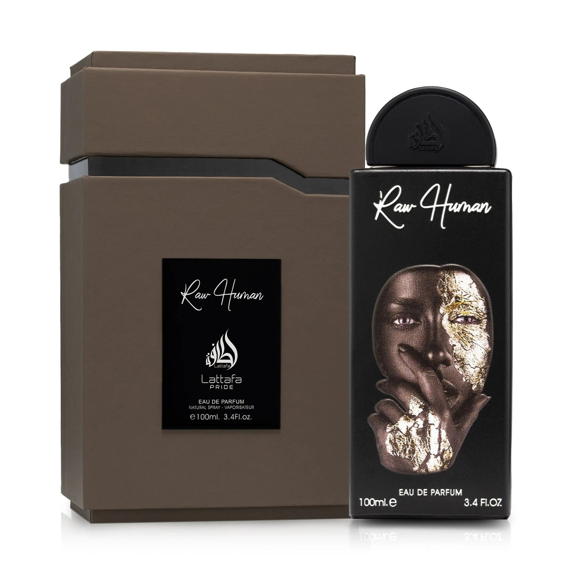 Raw Human Perfume 100ml Eau de Parfum bottle by Lattafa Pride