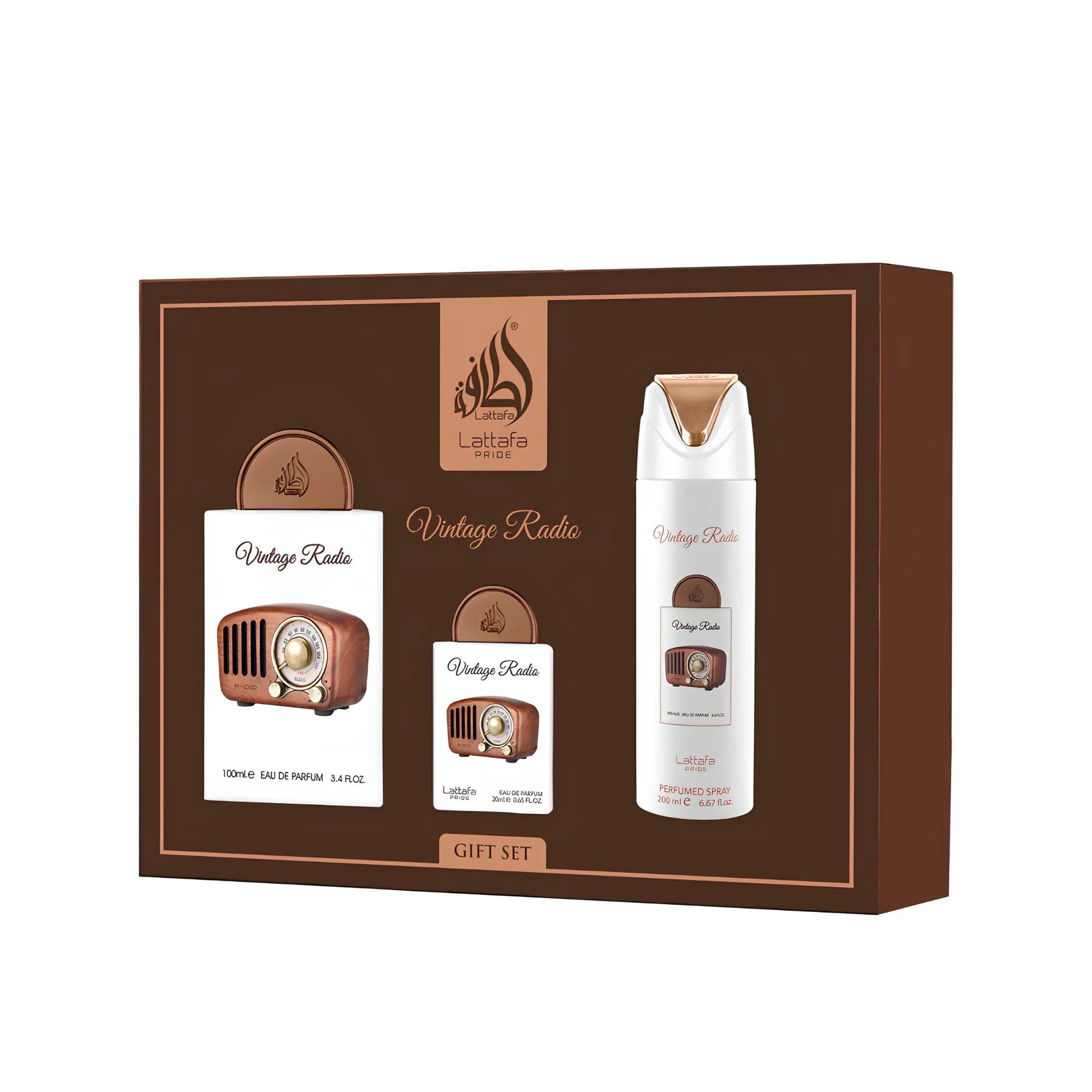 Vintage Radio Perfume Gift Set by Lattafa