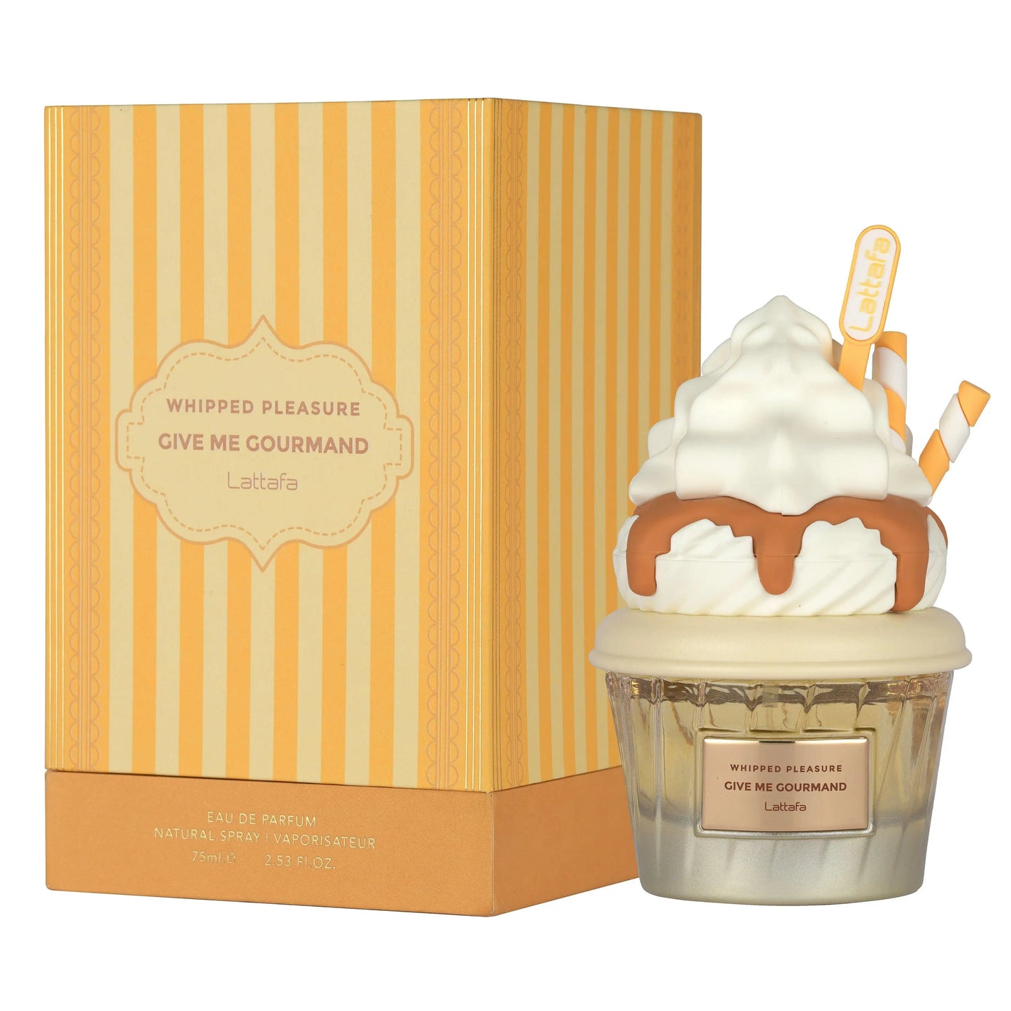 Whipped Pleasure Perfume 75ml Eau de Parfum bottle by Lattafa Give Me Gourmand collection