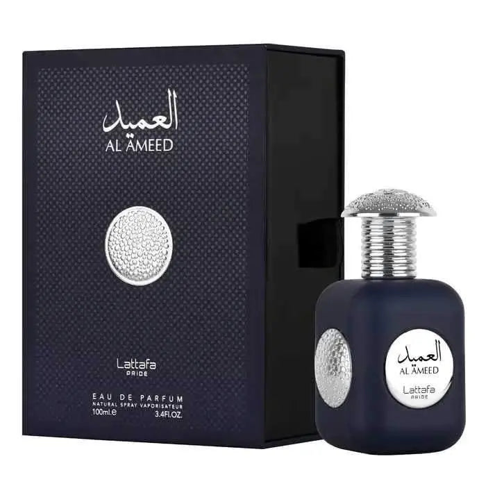 Al Ameed Silver Perfume 100ml Eau de Parfum bottle by Lattafa Pride