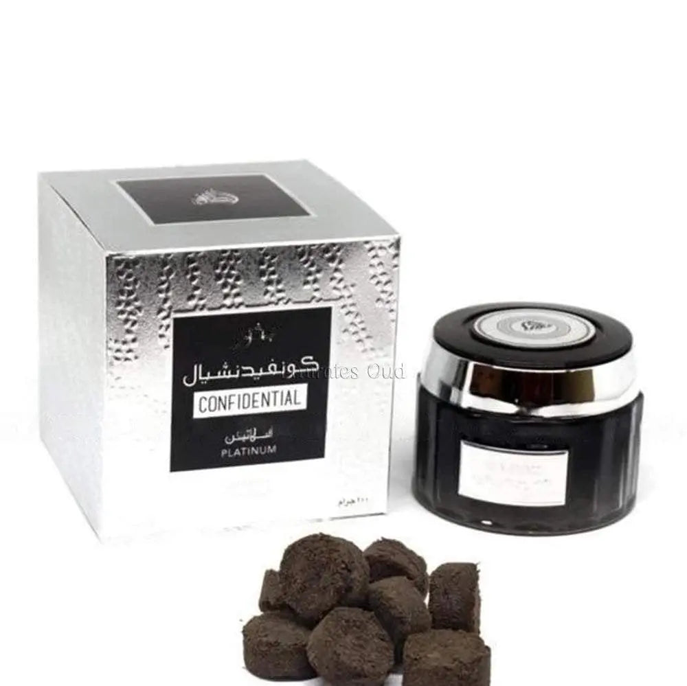Confidential Platinum Bakhoor Incense 100g by Lattafa