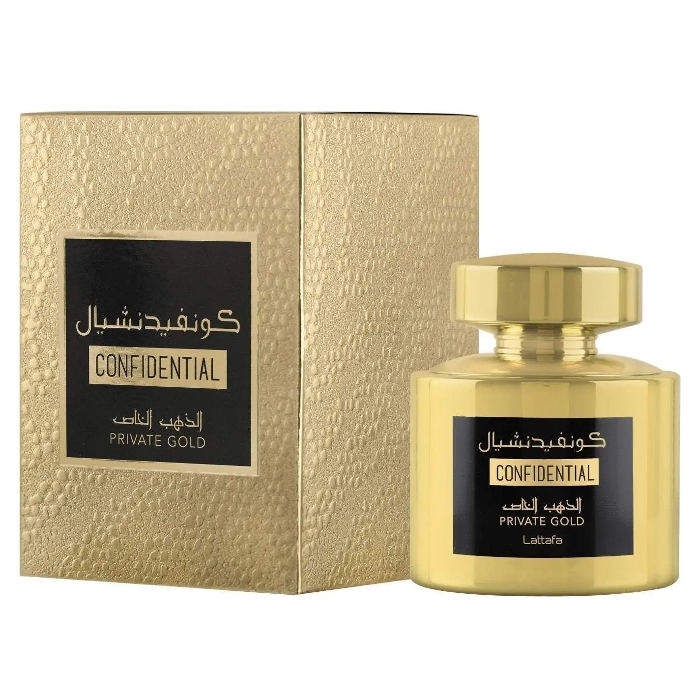 Confidential Private Gold Perfume 100ml EDP bottle by Lattafa