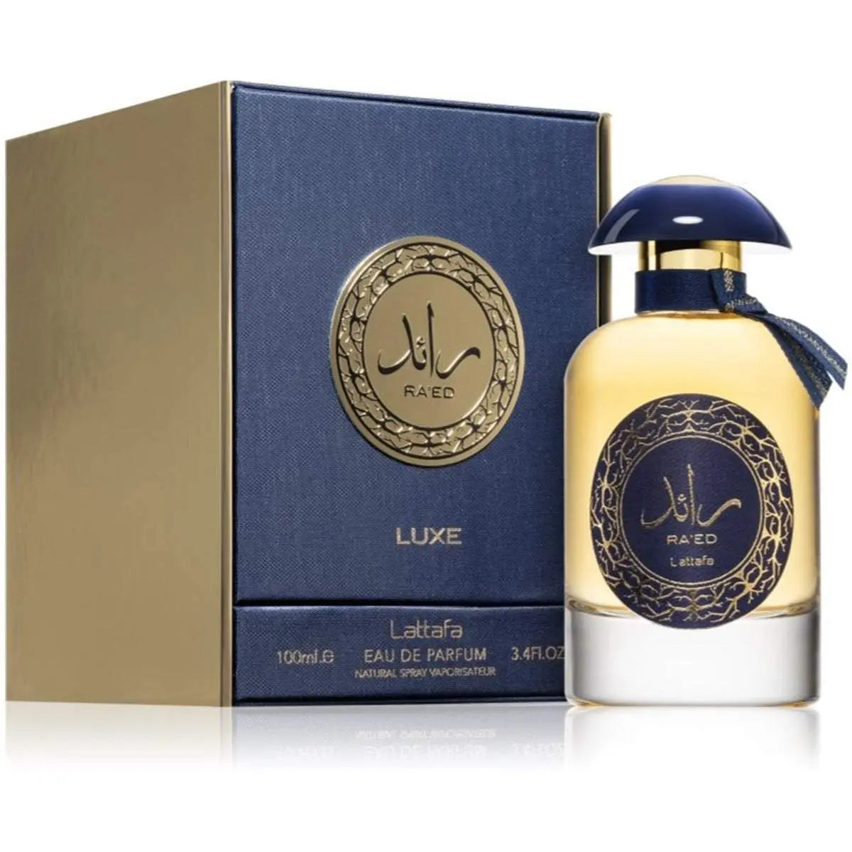Raed Gold Luxe Perfume 100ml Eau de Parfum bottle by Lattafa